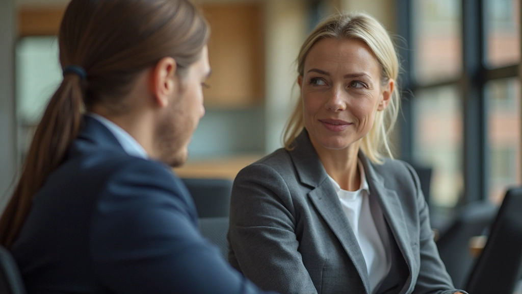 Manager die actief luistert naar medewerker in kantoor setting