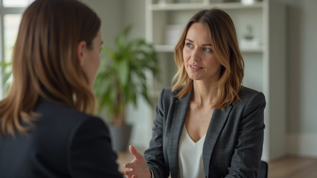 Manager geeft constructieve feedback in één-op-één gesprek met volle aandacht