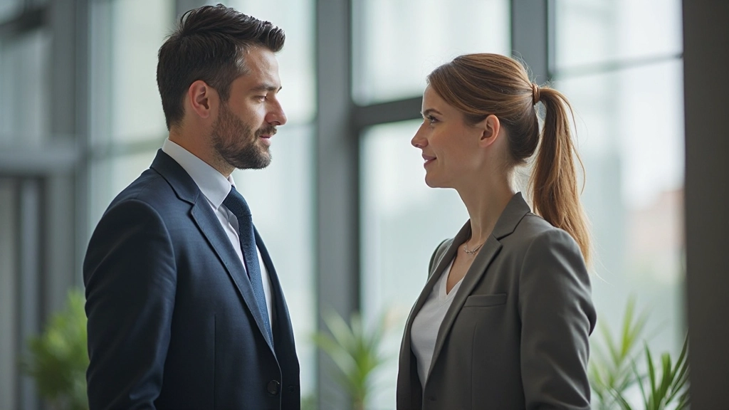 Twee professionele collega's in gesprek met aandachtige lichaamstaal