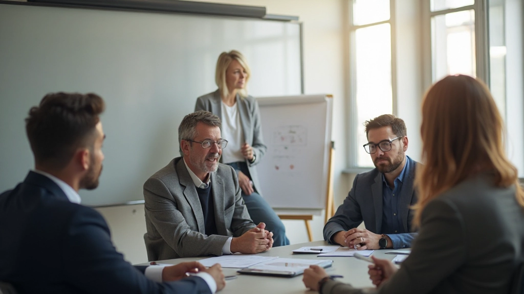 LeiderStap trainingsruimte met professionals in discussie